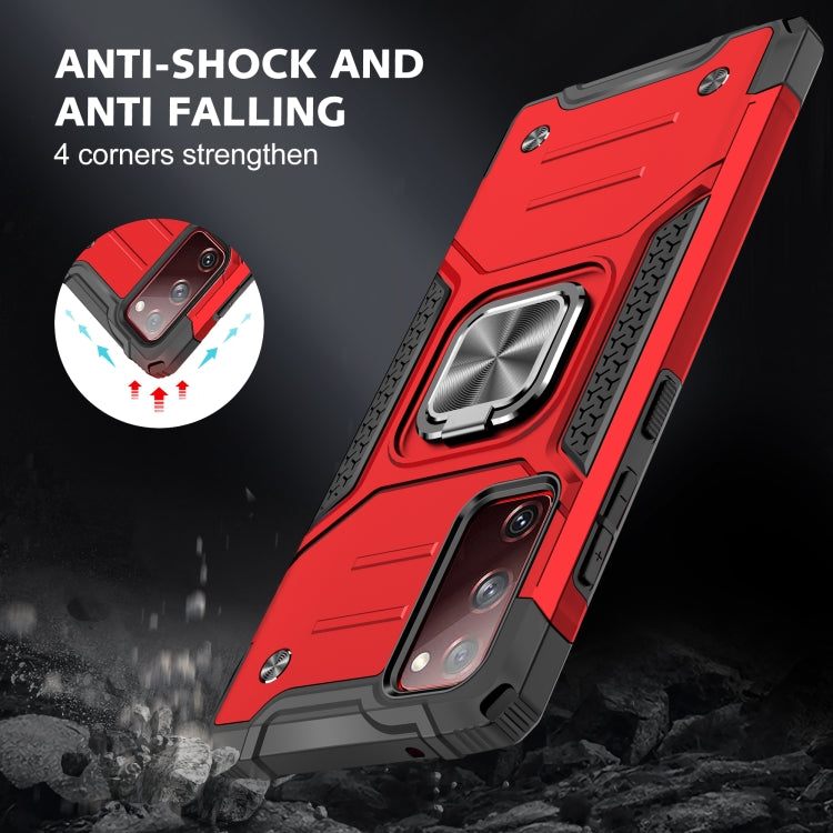 For Samsung Galaxy S20 FE Magnetic Armor Shockproof TPU + PC Case with Metal Ring Holder