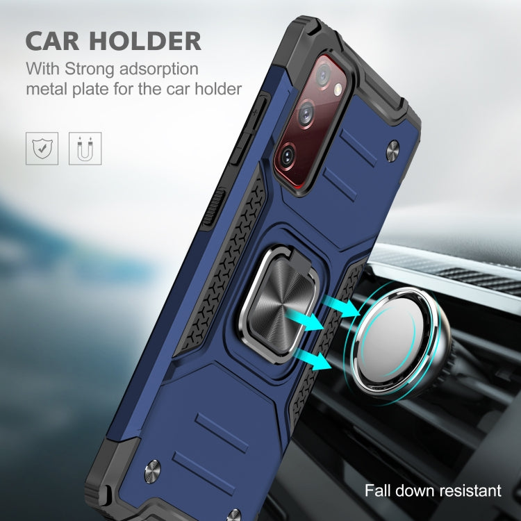 For Samsung Galaxy S20 FE Magnetic Armor Shockproof TPU + PC Case with Metal Ring Holder