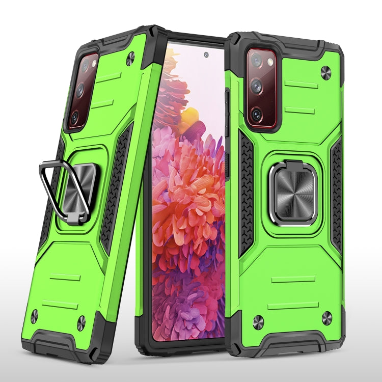 For Samsung Galaxy S20 FE Magnetic Armor Shockproof TPU + PC Case with Metal Ring Holder