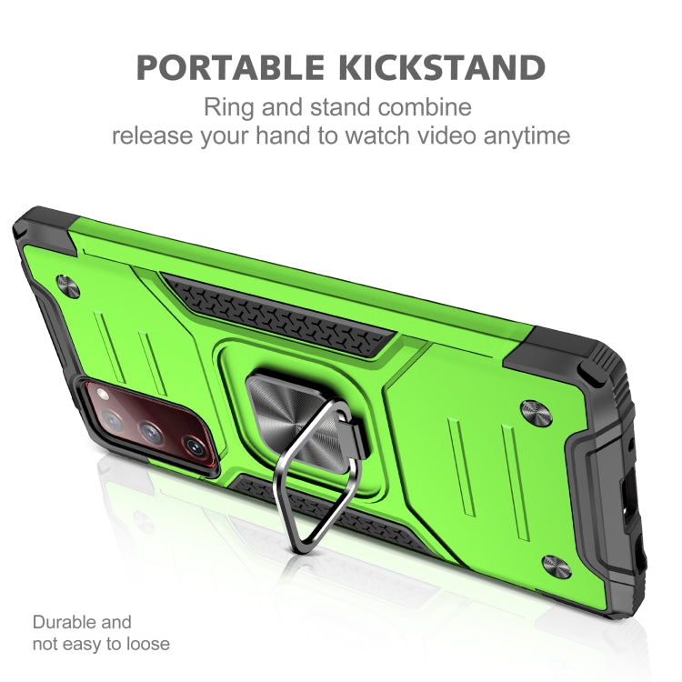 For Samsung Galaxy S20 FE Magnetic Armor Shockproof TPU + PC Case with Metal Ring Holder
