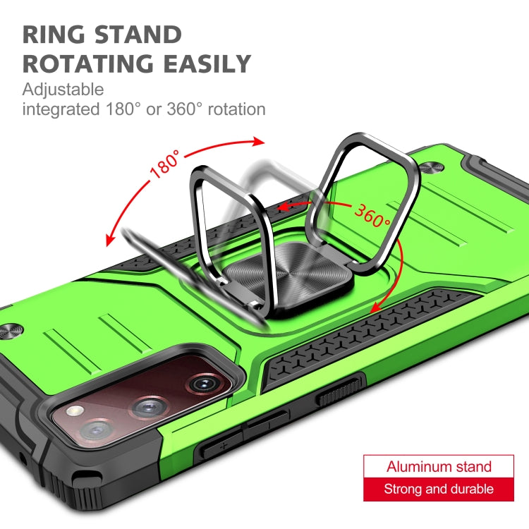 For Samsung Galaxy S20 FE Magnetic Armor Shockproof TPU + PC Case with Metal Ring Holder