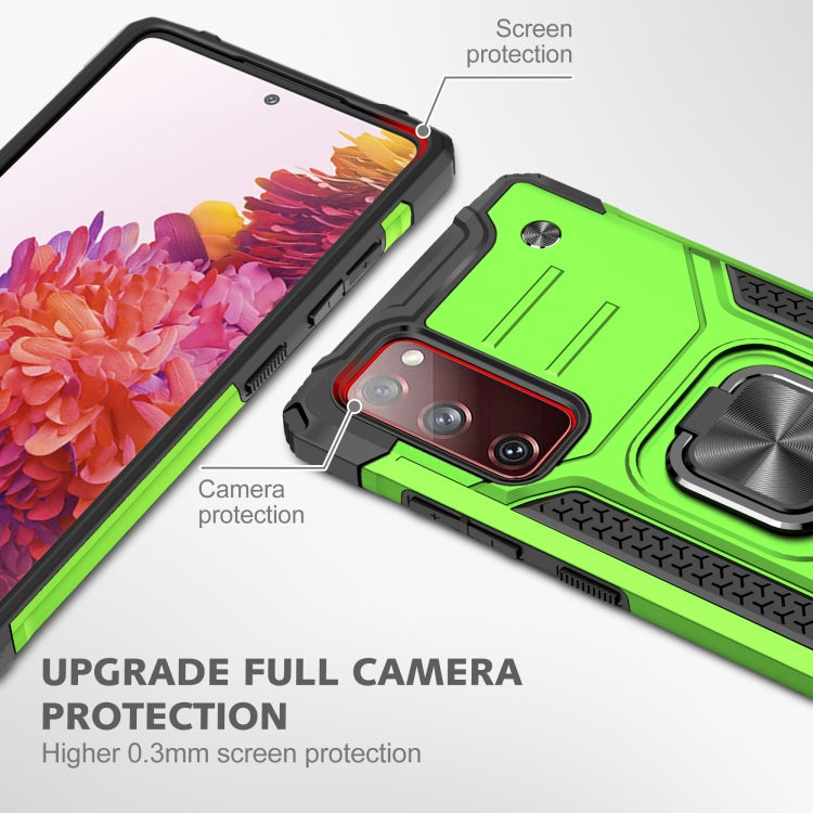 For Samsung Galaxy S20 FE Magnetic Armor Shockproof TPU + PC Case with Metal Ring Holder