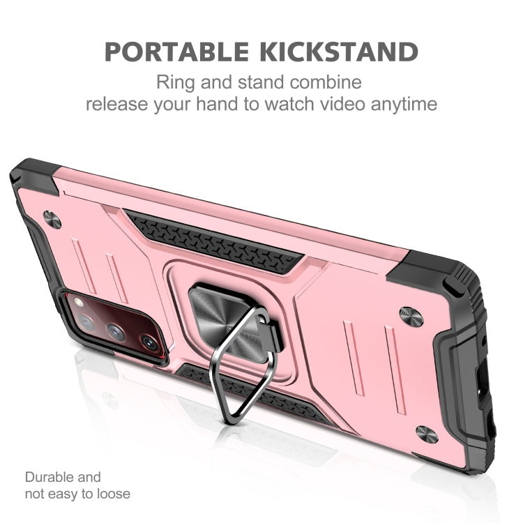 For Samsung Galaxy S20 FE Magnetic Armor Shockproof TPU + PC Case with Metal Ring Holder