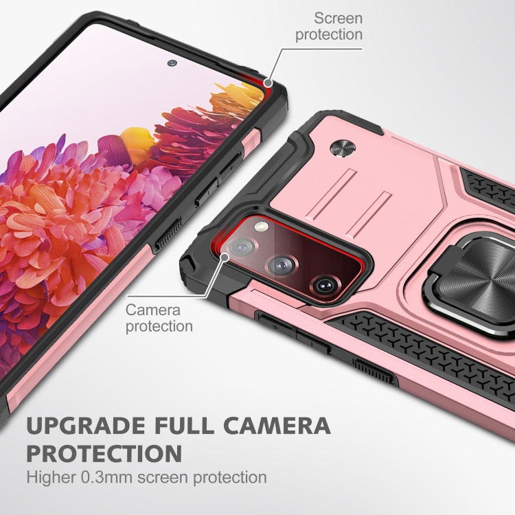 For Samsung Galaxy S20 FE Magnetic Armor Shockproof TPU + PC Case with Metal Ring Holder