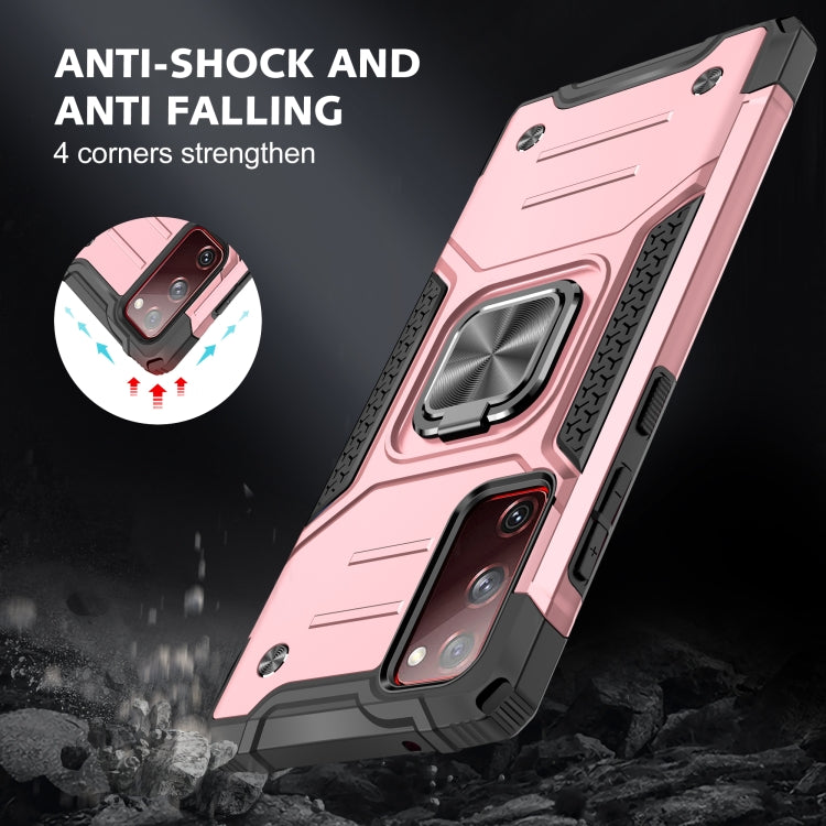 For Samsung Galaxy S20 FE Magnetic Armor Shockproof TPU + PC Case with Metal Ring Holder