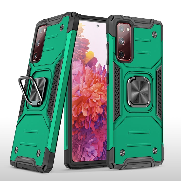 For Samsung Galaxy S20 FE Magnetic Armor Shockproof TPU + PC Case with Metal Ring Holder