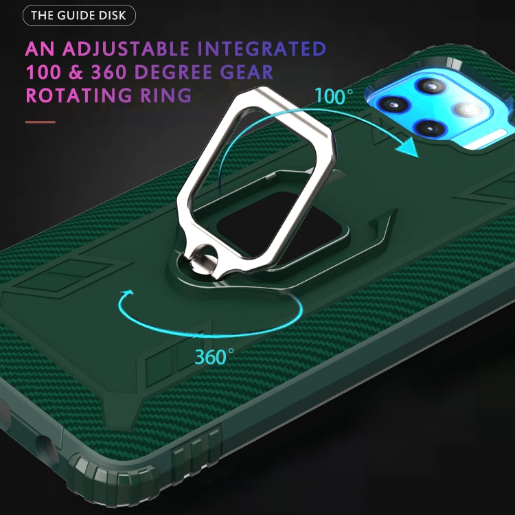 For Motorola Moto G 5G Plus Carbon Fiber Protective Case with 360 Degree Rotating Ring Holder