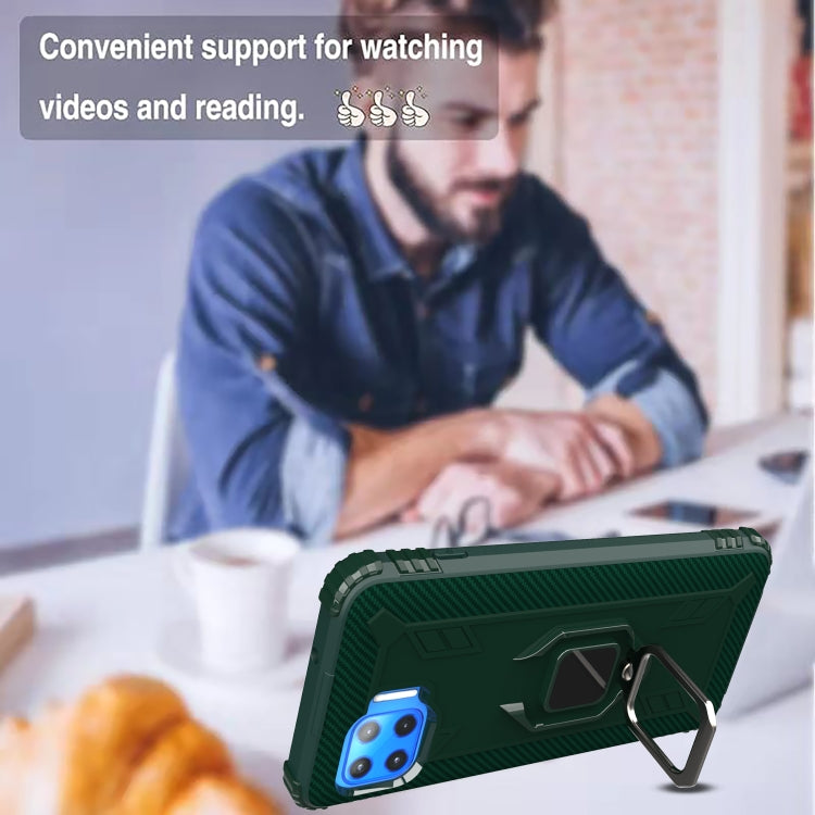 For Motorola Moto G 5G Plus Carbon Fiber Protective Case with 360 Degree Rotating Ring Holder