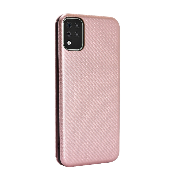 For LG K42 Carbon Fiber Texture Horizontal Flip TPU + PC + PU Leather Case with Card Slot