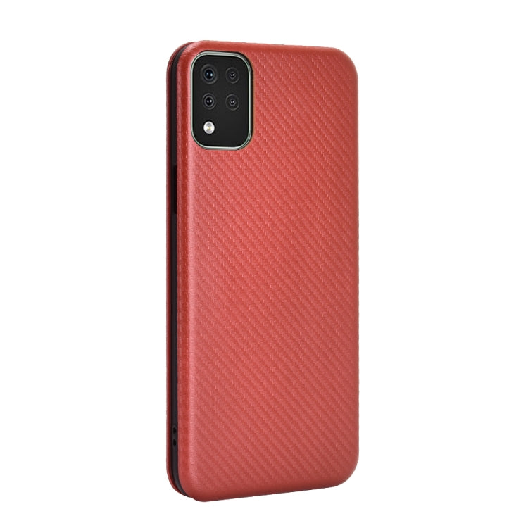 For LG K42 Carbon Fiber Texture Horizontal Flip TPU + PC + PU Leather Case with Card Slot