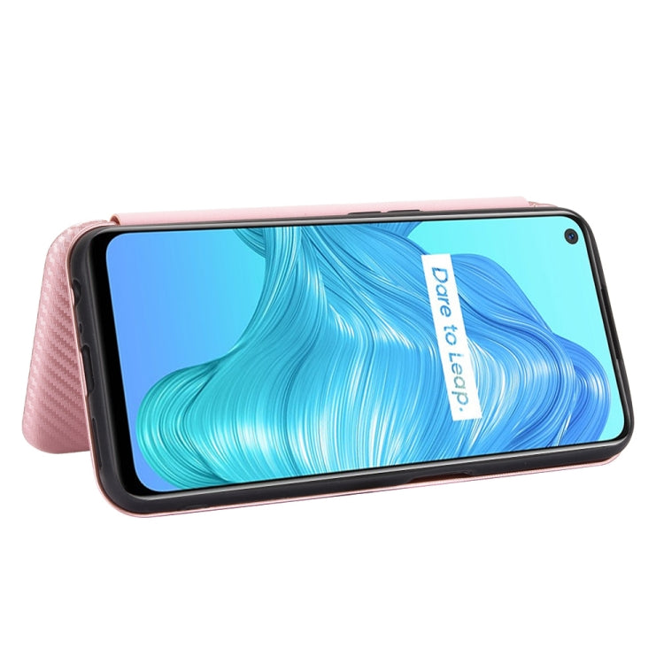 For OPPO Realme V5 / Realme Q2 Carbon Fiber Texture Horizontal Flip TPU + PC + PU Leather Case with Card Slot