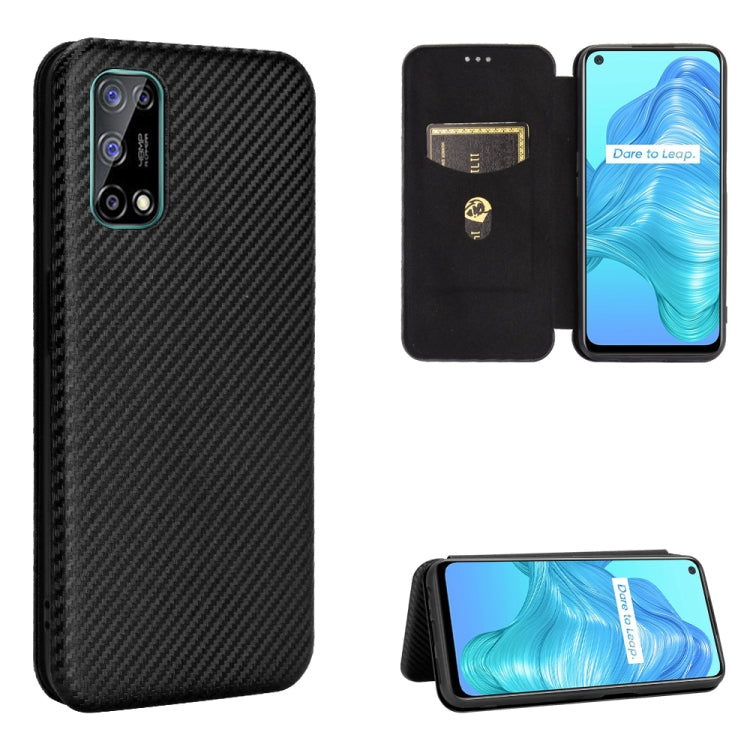 For OPPO Realme V5 / Realme Q2 Carbon Fiber Texture Horizontal Flip TPU + PC + PU Leather Case with Card Slot