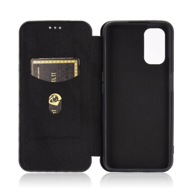 For OPPO Realme V5 / Realme Q2 Carbon Fiber Texture Horizontal Flip TPU + PC + PU Leather Case with Card Slot