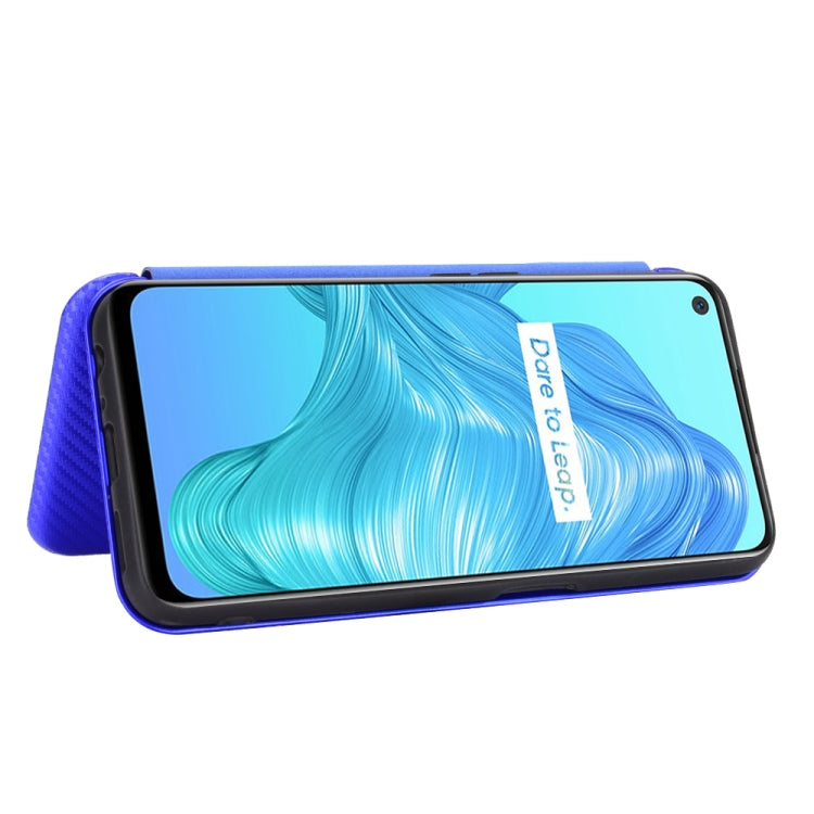 For OPPO Realme V5 / Realme Q2 Carbon Fiber Texture Horizontal Flip TPU + PC + PU Leather Case with Card Slot