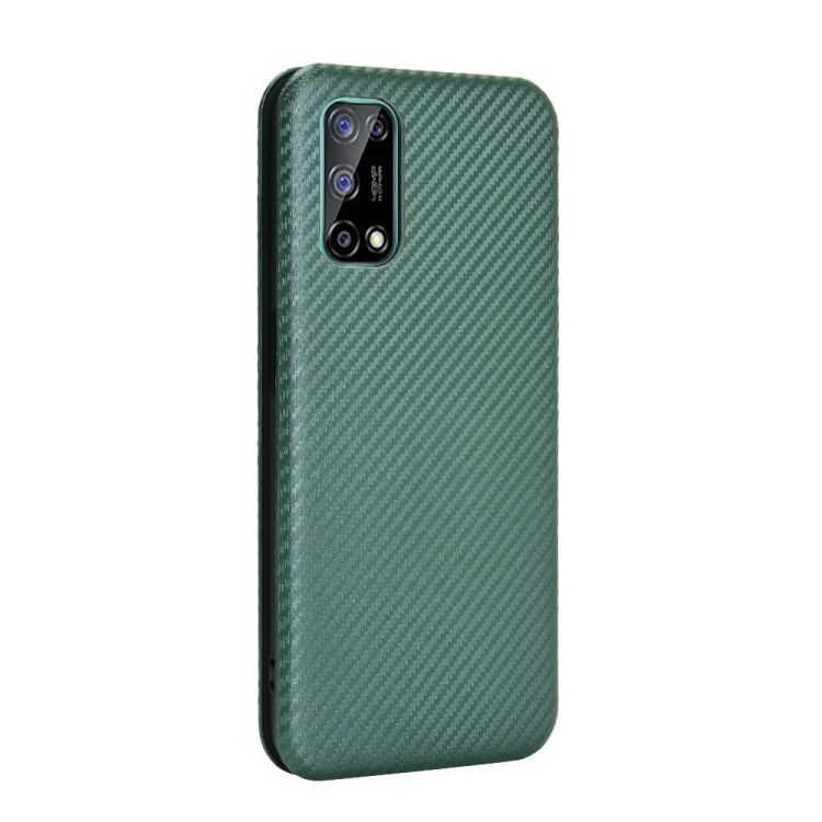 For OPPO Realme V5 / Realme Q2 Carbon Fiber Texture Horizontal Flip TPU + PC + PU Leather Case with Card Slot