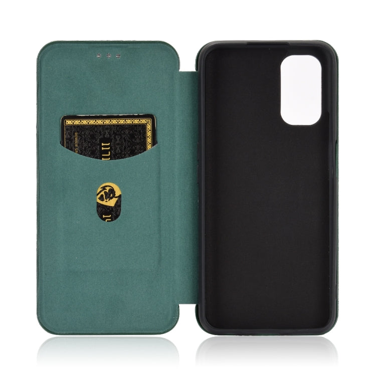 For OPPO Realme V5 / Realme Q2 Carbon Fiber Texture Horizontal Flip TPU + PC + PU Leather Case with Card Slot