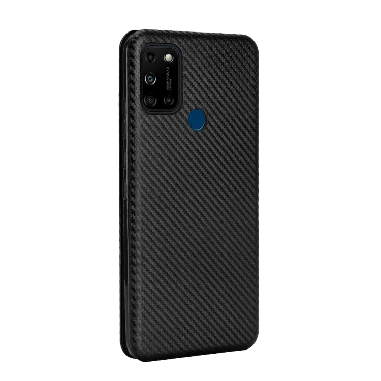 For Wiko View5 Plus Carbon Fiber Texture Horizontal Flip TPU + PC + PU Leather Case with Card Slot