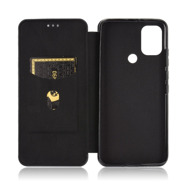 For Wiko View5 Plus Carbon Fiber Texture Horizontal Flip TPU + PC + PU Leather Case with Card Slot