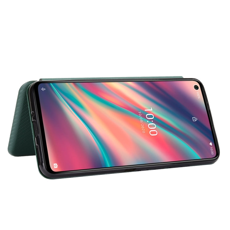 For Wiko View5 Plus Carbon Fiber Texture Horizontal Flip TPU + PC + PU Leather Case with Card Slot