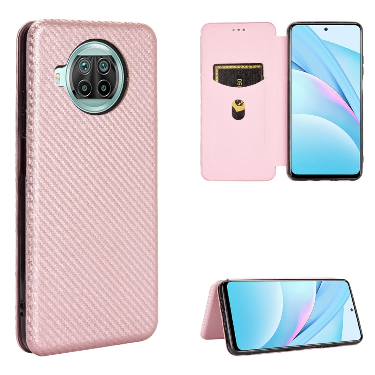 For Xiaomi Mi 10T Lite Carbon Fiber Texture Horizontal Flip TPU + PC + PU Leather Case with Card Slot