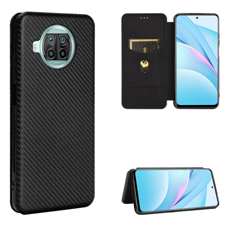 For Xiaomi Mi 10T Lite Carbon Fiber Texture Horizontal Flip TPU + PC + PU Leather Case with Card Slot