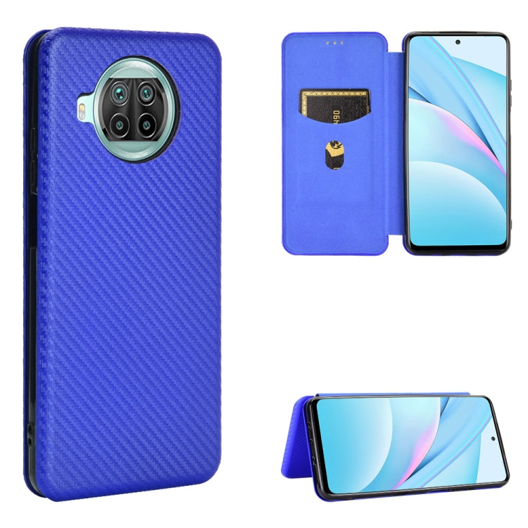 For Xiaomi Mi 10T Lite Carbon Fiber Texture Horizontal Flip TPU + PC + PU Leather Case with Card Slot