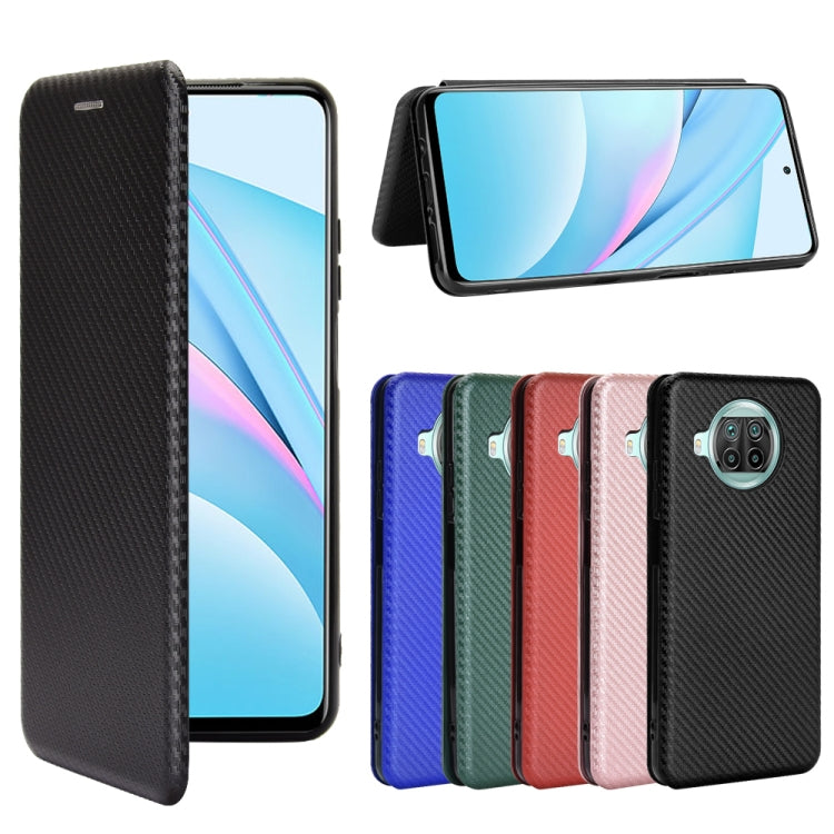 For Xiaomi Mi 10T Lite Carbon Fiber Texture Horizontal Flip TPU + PC + PU Leather Case with Card Slot