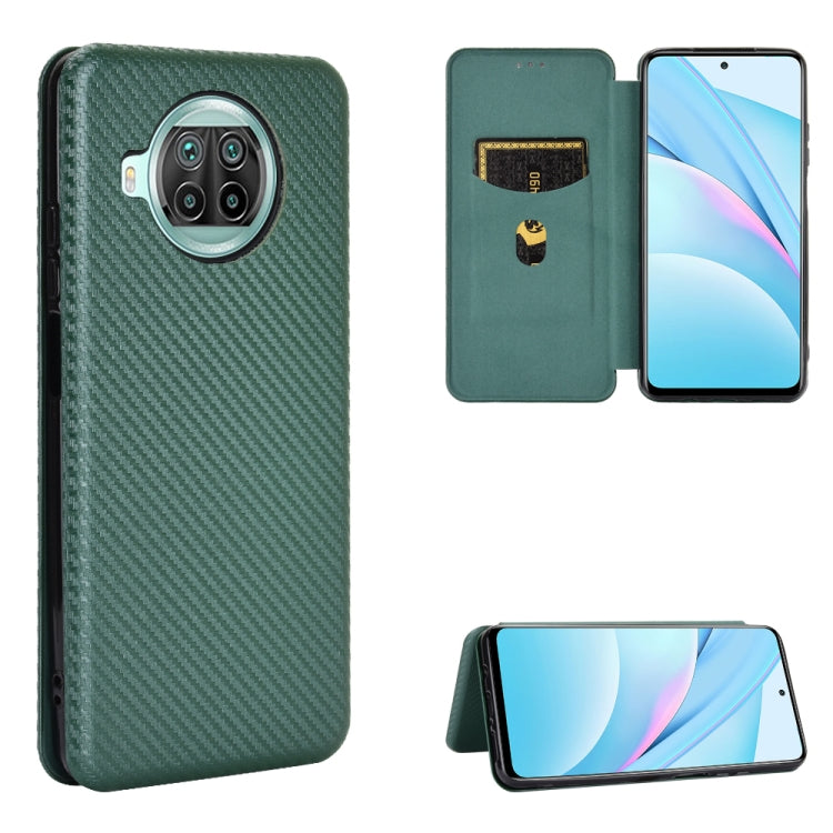 For Xiaomi Mi 10T Lite Carbon Fiber Texture Horizontal Flip TPU + PC + PU Leather Case with Card Slot