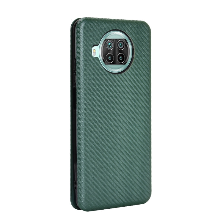 For Xiaomi Mi 10T Lite Carbon Fiber Texture Horizontal Flip TPU + PC + PU Leather Case with Card Slot