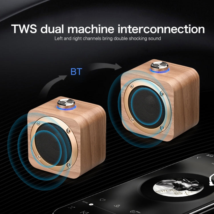 Q1B Subwoofer Wooden TWS Interconnection Wireless Bluetooth Speaker