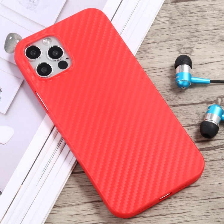 For iPhone 12 Pro Max Carbon Fiber Texture PP Protective Case