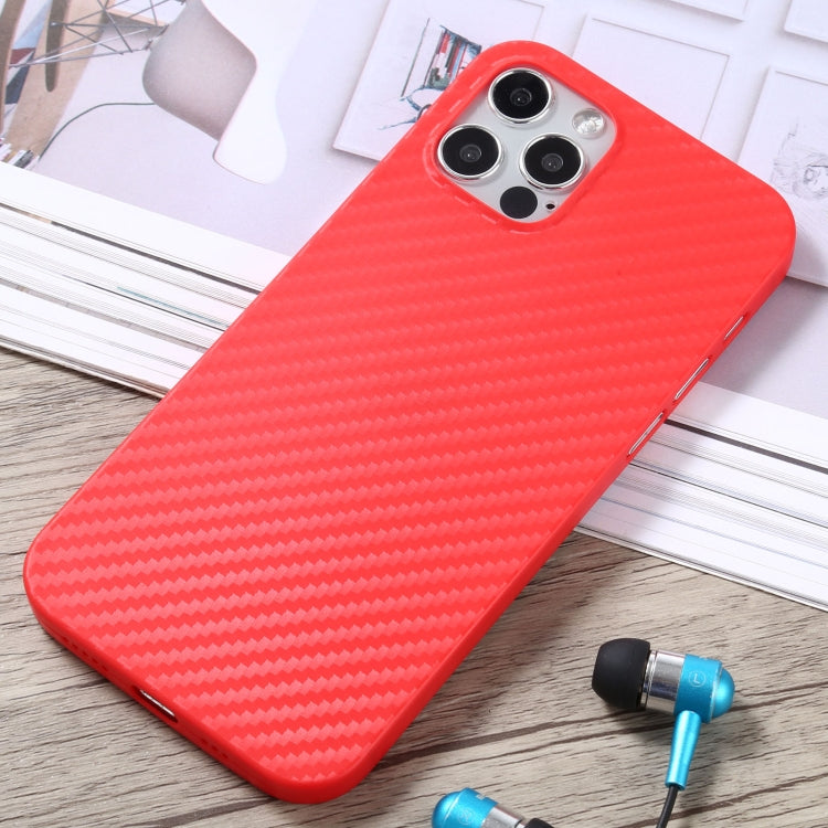 For iPhone 12 Pro Max Carbon Fiber Texture PP Protective Case