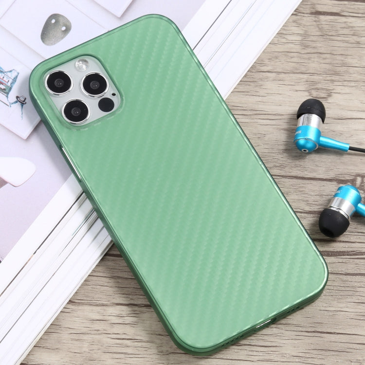 For iPhone 12 Pro Max Carbon Fiber Texture PP Protective Case