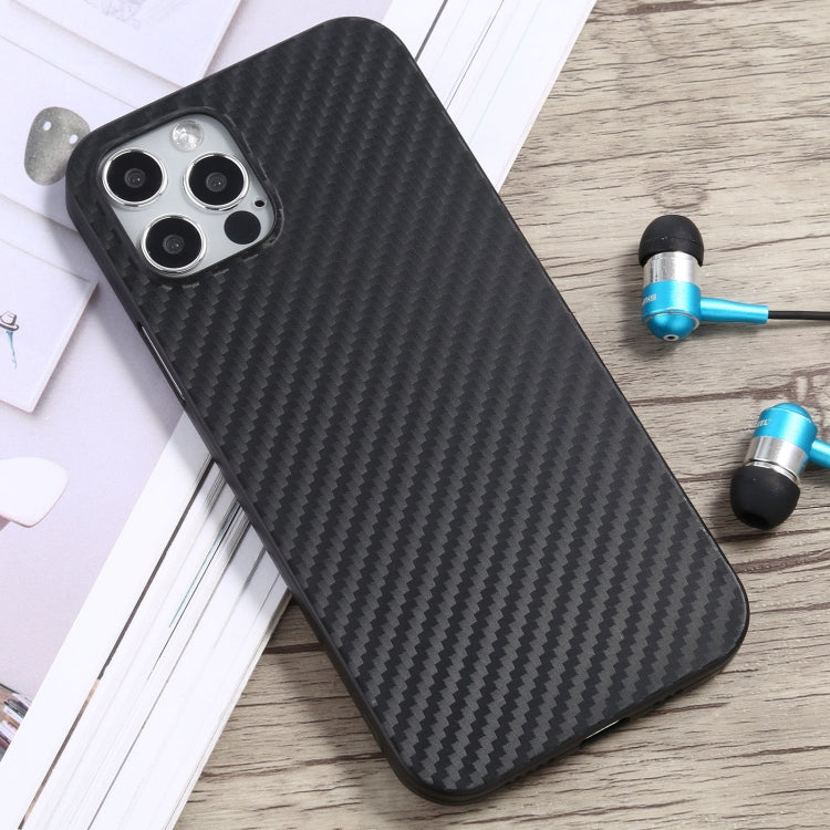 For iPhone 12 Pro Max Carbon Fiber Texture PP Protective Case