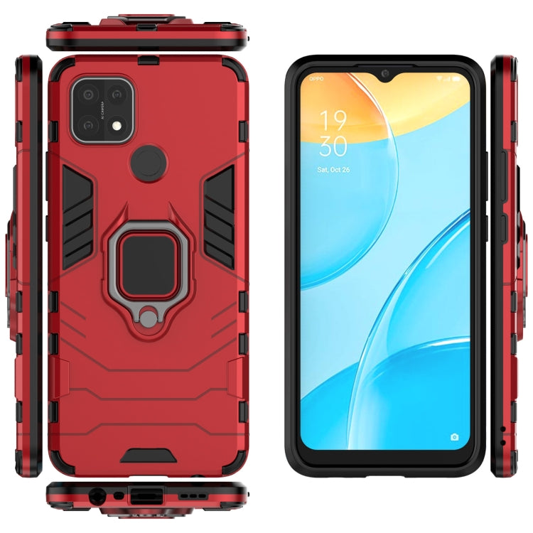 For OPPO A15 PC + TPU Shockproof Protective Case with Magnetic Ring Holder