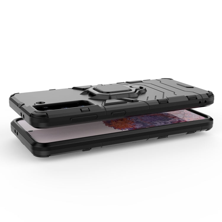 For Samsung Galaxy S21 5G PC + TPU Shockproof Protective Case with Magnetic Ring Holder