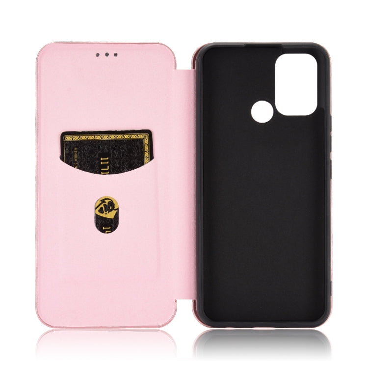 For OPPO Realme 7i Carbon Fiber Texture Horizontal Flip TPU + PC + PU Leather Case with Card Slot