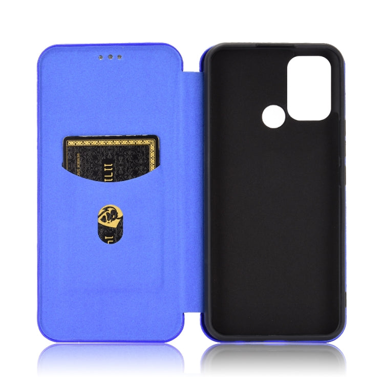 For OPPO Realme 7i Carbon Fiber Texture Horizontal Flip TPU + PC + PU Leather Case with Card Slot