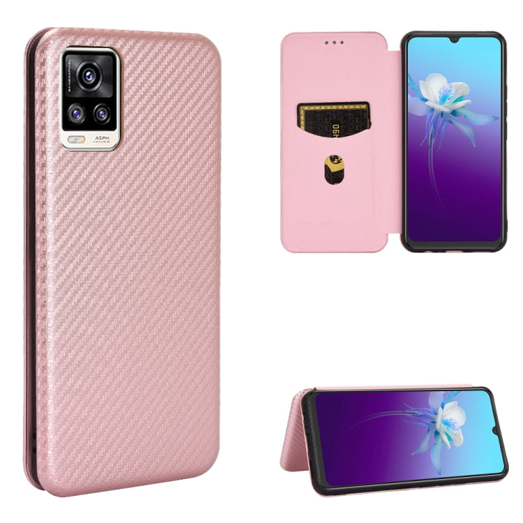 For vivo V20 4G (Indian Version) Carbon Fiber Texture Horizontal Flip TPU + PC + PU Leather Case with Card Slot