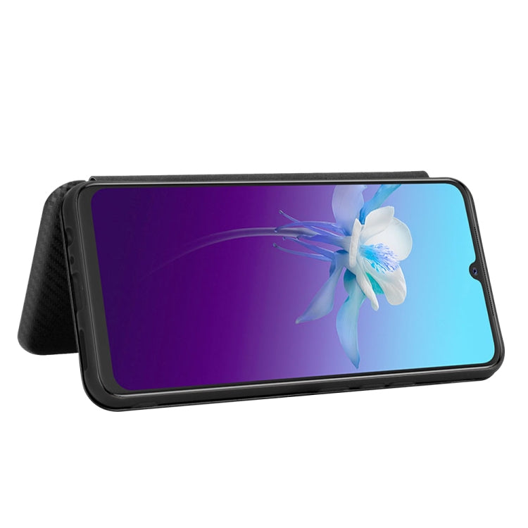 For vivo V20 4G (Indian Version) Carbon Fiber Texture Horizontal Flip TPU + PC + PU Leather Case with Card Slot