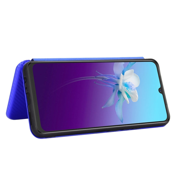 For vivo V20 4G (Indian Version) Carbon Fiber Texture Horizontal Flip TPU + PC + PU Leather Case with Card Slot