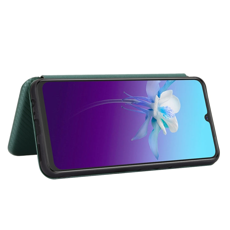 For vivo V20 4G (Indian Version) Carbon Fiber Texture Horizontal Flip TPU + PC + PU Leather Case with Card Slot