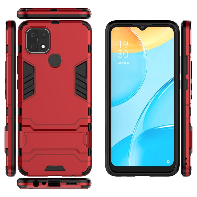 For OPPO A15 Shockproof PC + TPU Protective Case with Hidden Holder