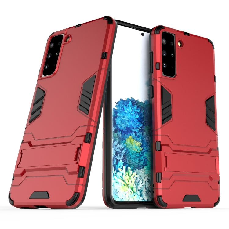 For Samsung Galaxy S21+ 5G Shockproof PC + TPU Protective Case with Hidden Holder