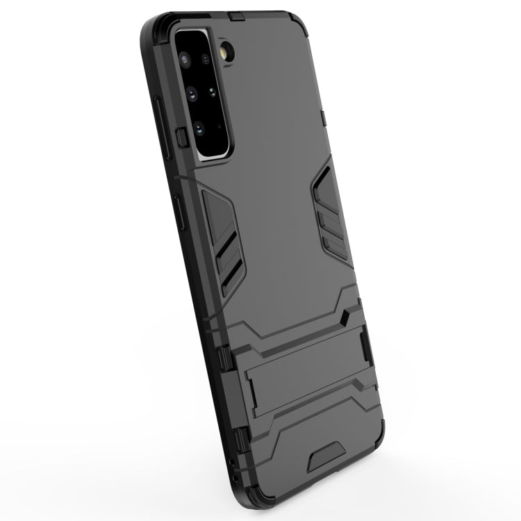 For Samsung Galaxy S21+ 5G Shockproof PC + TPU Protective Case with Hidden Holder