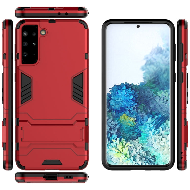 For Samsung Galaxy S21+ 5G Shockproof PC + TPU Protective Case with Hidden Holder
