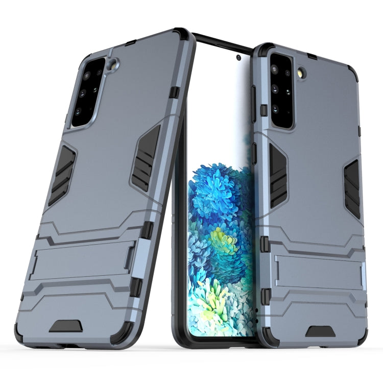 For Samsung Galaxy S21+ 5G Shockproof PC + TPU Protective Case with Hidden Holder