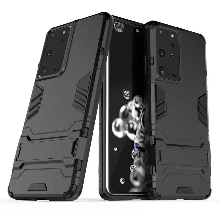 For Samsung Galaxy S21 Ultra 5G Shockproof PC + TPU Protective Case with Hidden Holder