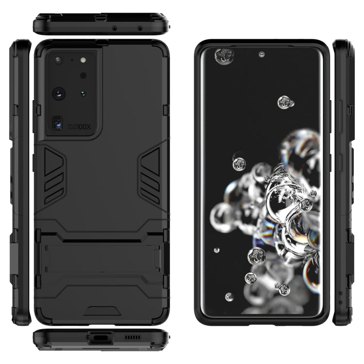 For Samsung Galaxy S21 Ultra 5G Shockproof PC + TPU Protective Case with Hidden Holder