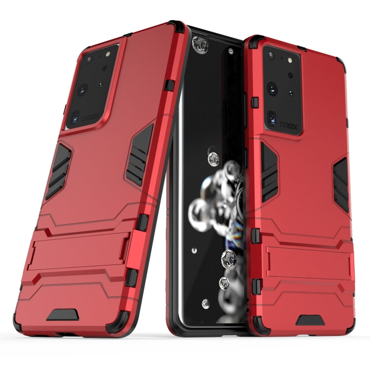 For Samsung Galaxy S21 Ultra 5G Shockproof PC + TPU Protective Case with Hidden Holder